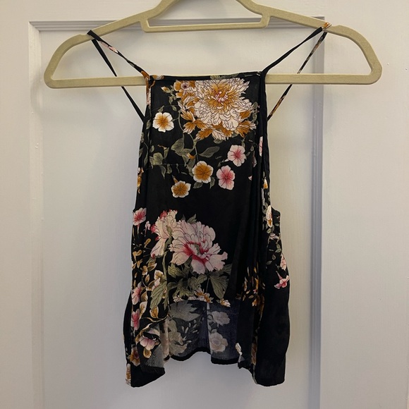 Anthropology Maeve Silk Floral Crop Top - Picture 2 of 3